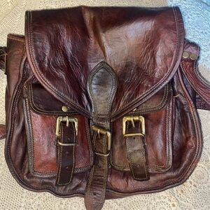 Vintage leather saddle bag